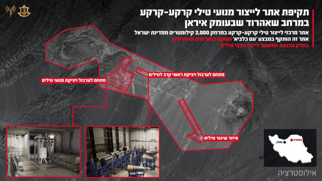 המחשה תקיפת אתר לייצור מנועי טילי קרקע קרקע