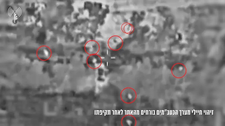 זיהוי חיילי מערך הכטב"מים בורחים מהאתר לאחר תקיפתו
