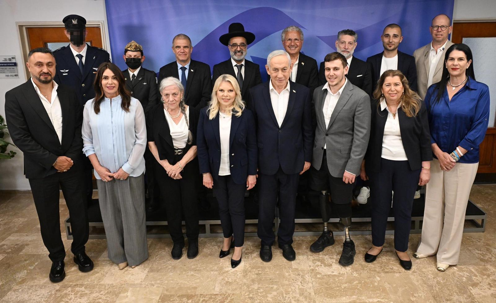 ראש הממשלה נתניהו, שרה נתניהו, מירי רגב ומשיאי המשואות