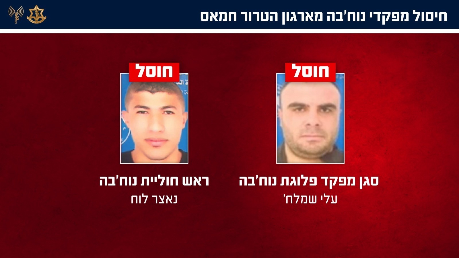 מכה לכוח הנוח'בה: חוסלו שני מפקדים בכירים של חמאס
