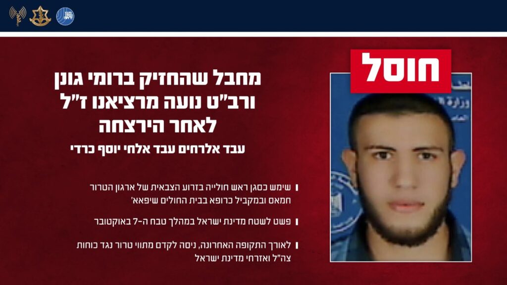 חיסול המחבל שהחזיק ברומי גונן