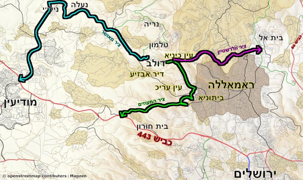 מפת הצירים בבנימין