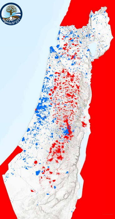 המפה של רגבים. צילום: תנועת רגבים