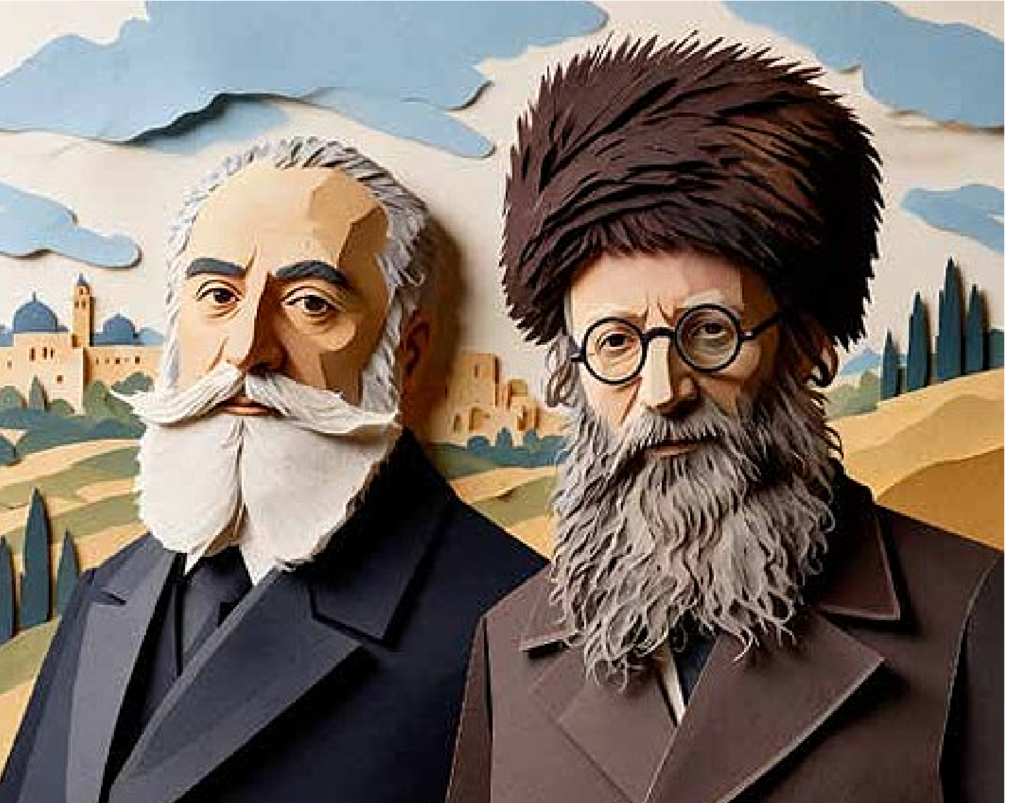 הראי"ה ומקס נורדאו, צילום: ללא קרדיט